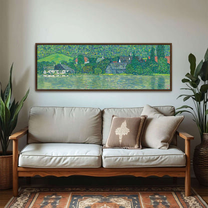 Village by a Lake with Green Hills by Gustav Klimt