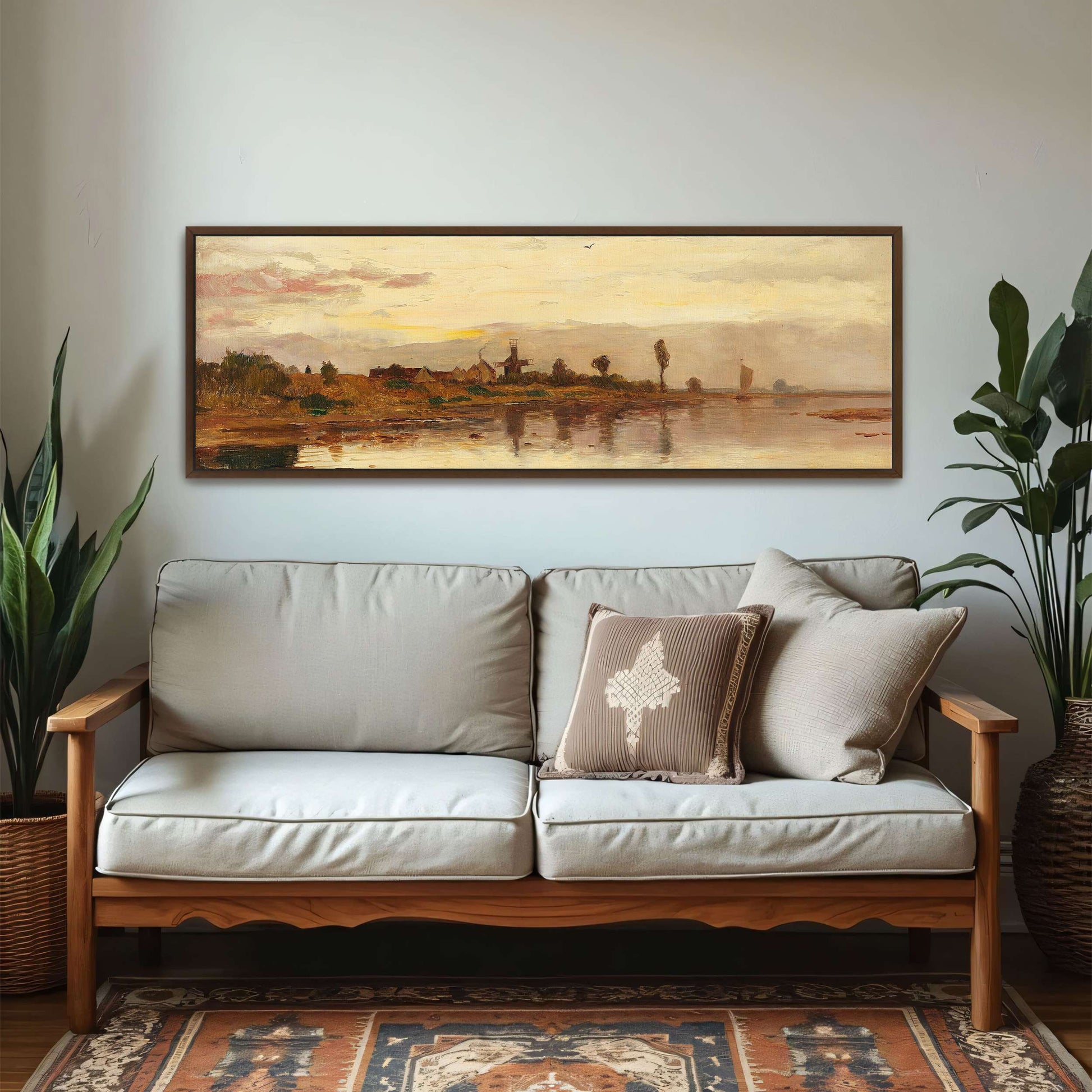 Sunset over a Dutch Canal with Windmill by Paul Baum