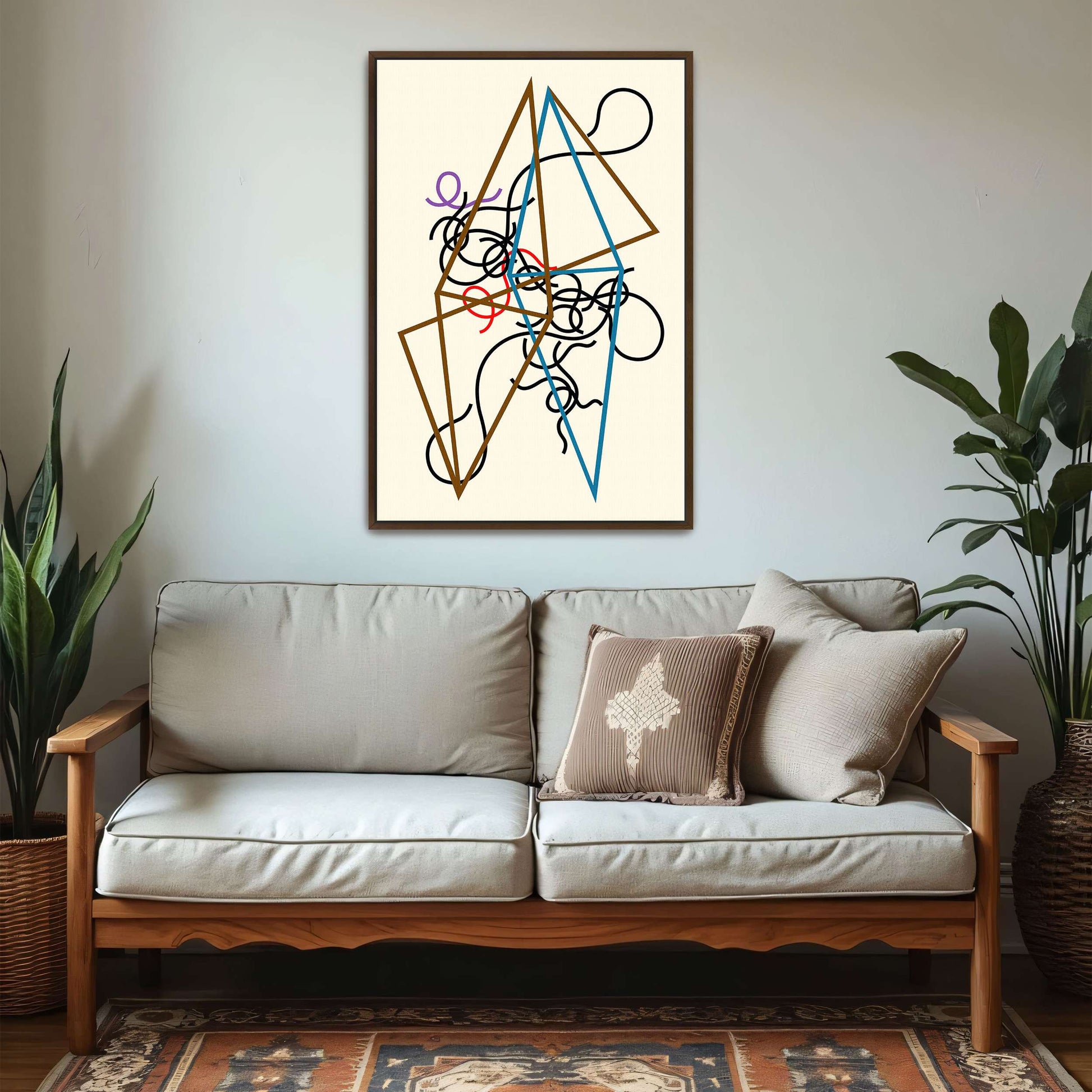 Abstract art with geometric shapes and lines by Myriam Thyes
