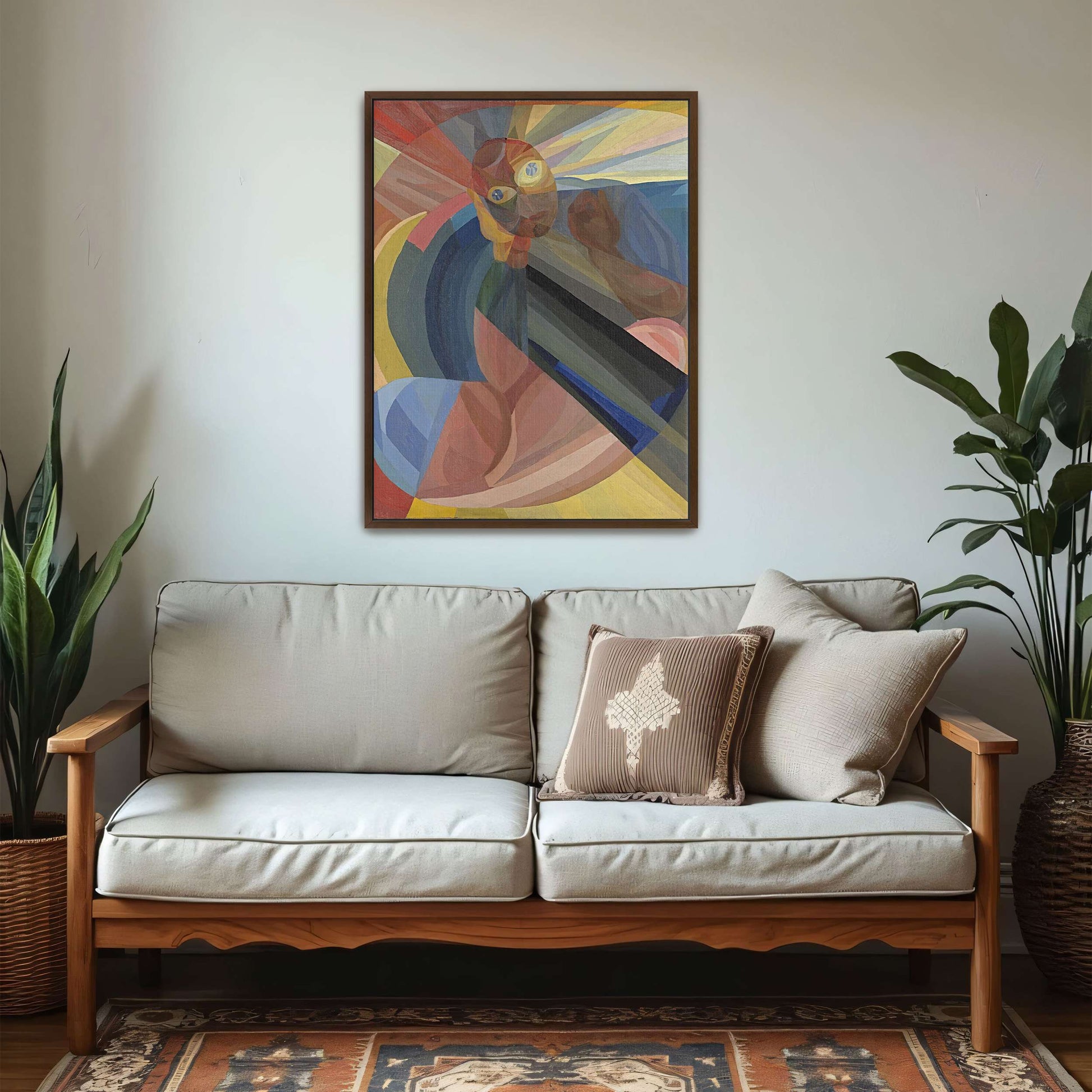 Abstract portrait with geometric shapes by Otto Freundlich