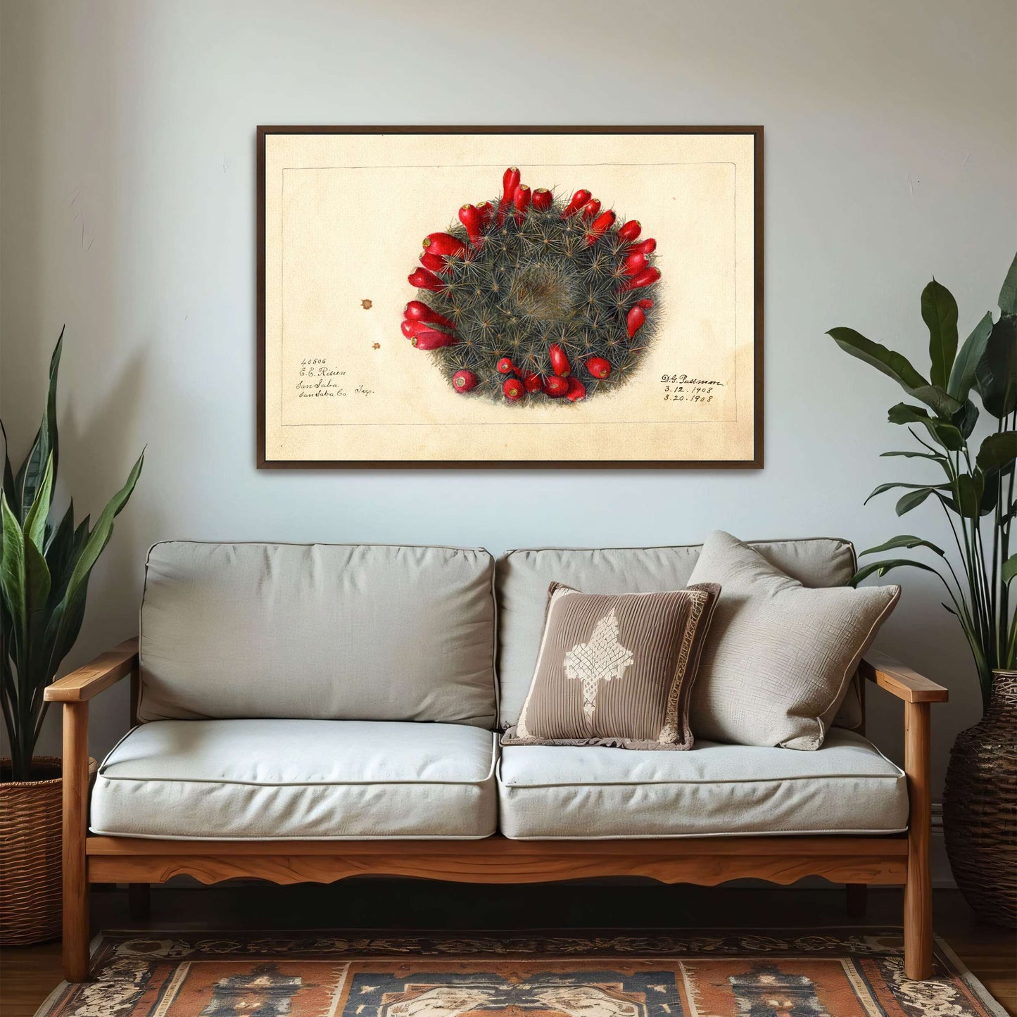 Cactus with red flowers by Deborah Griscom Passmore