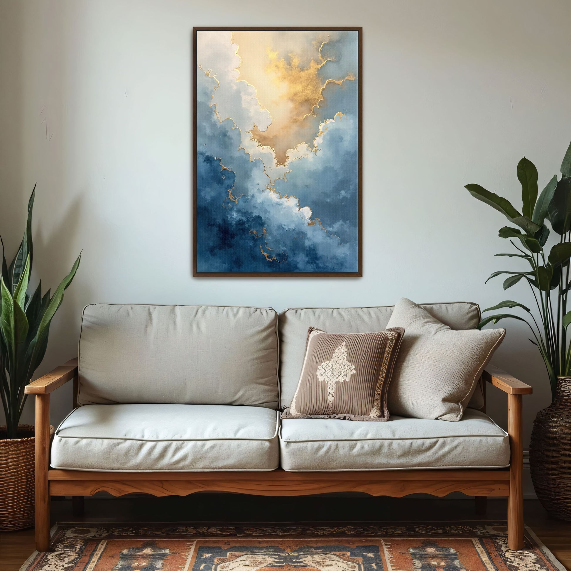 Golden Cloudscape Abstract Painting By Yara Rabibzad