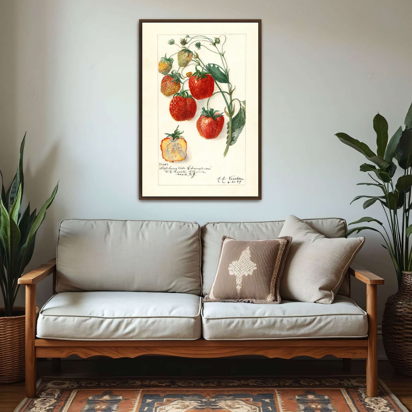 Watercolor painting of strawberries by Amanda Almira Newton