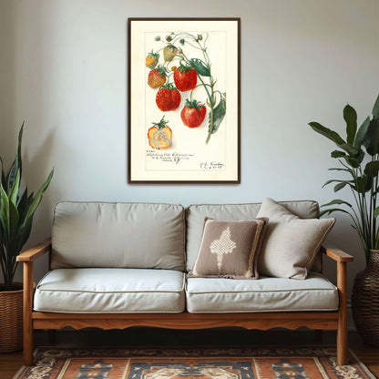 Watercolor painting of strawberries by Amanda Almira Newton
