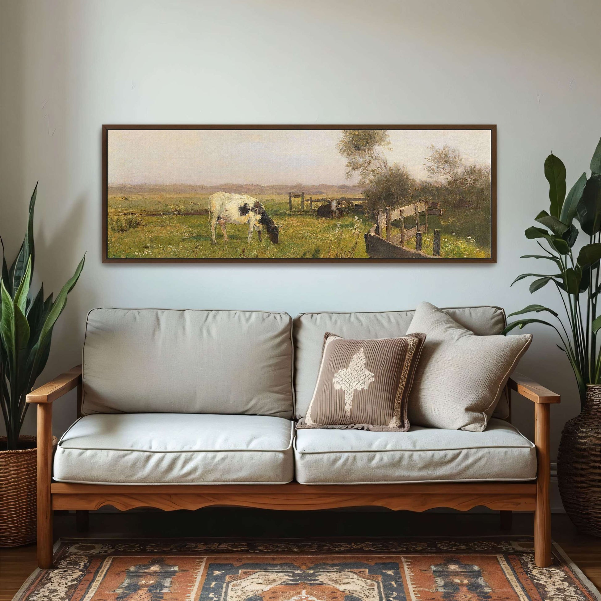rural landscape with cows grazing in a field by Eugen Jettel