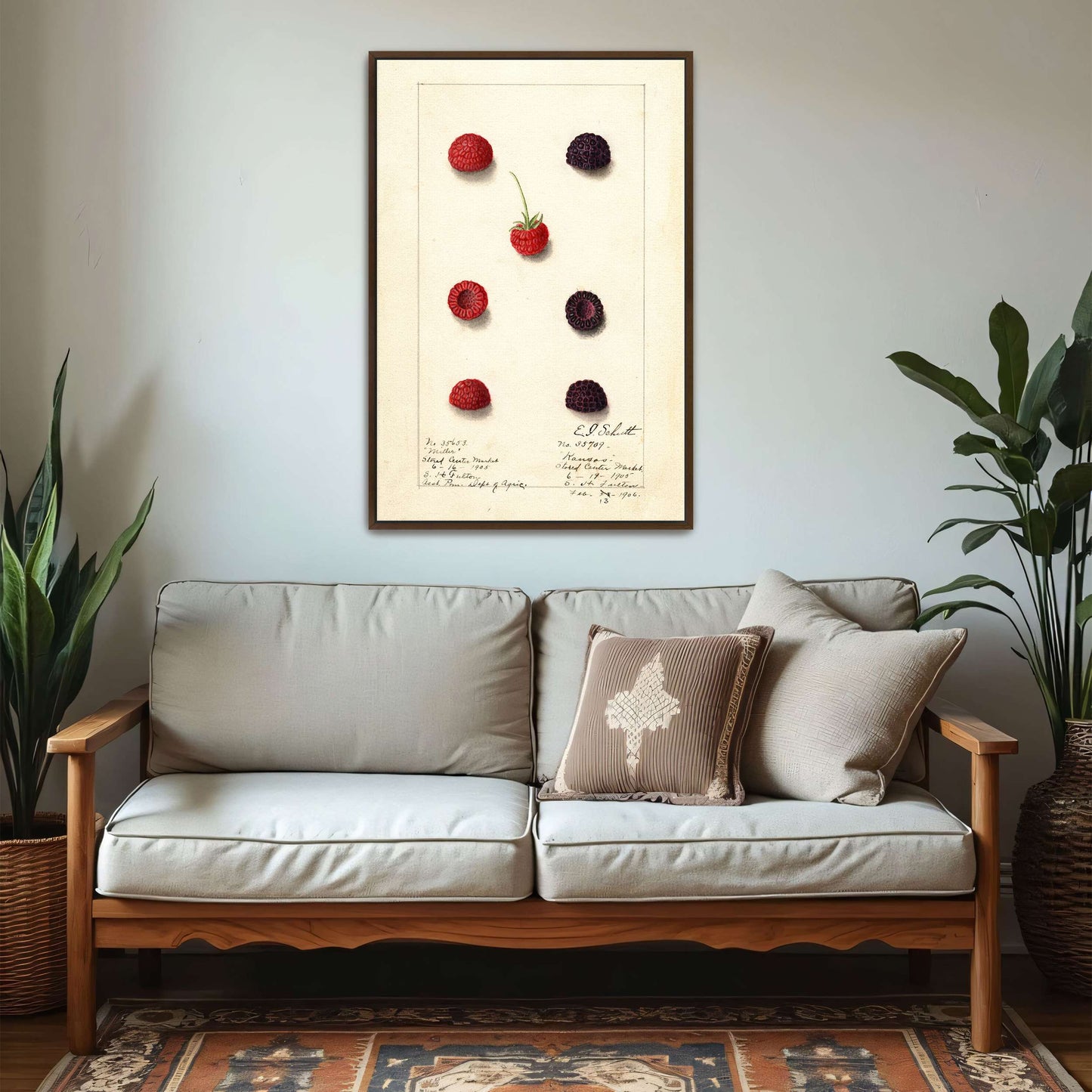Watercolor painting of raspberries by Yara Rabibzad