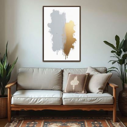 Abstract Gold And Silver Dripping Paint By Yara Rabibzad