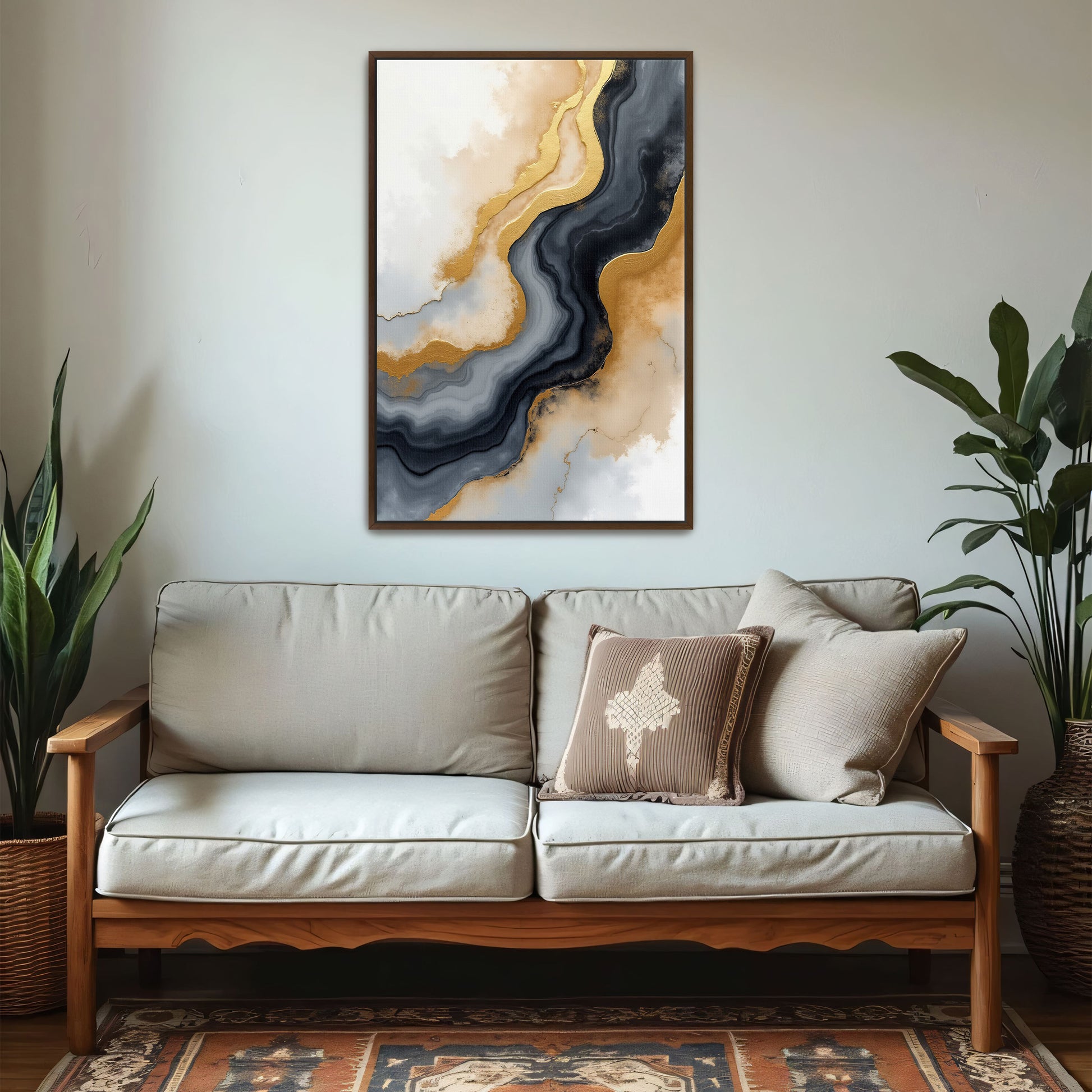 Abstract Gold And Grey Swirls By Yara Rabibzad