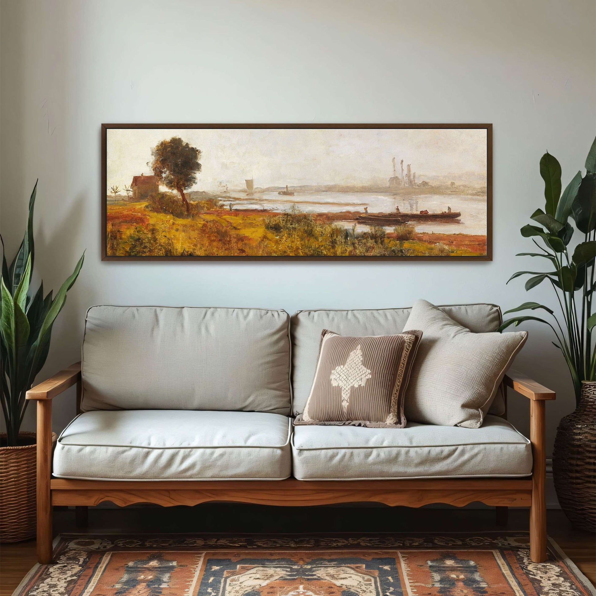 River Landscape with Boats and a House by Paul Baum