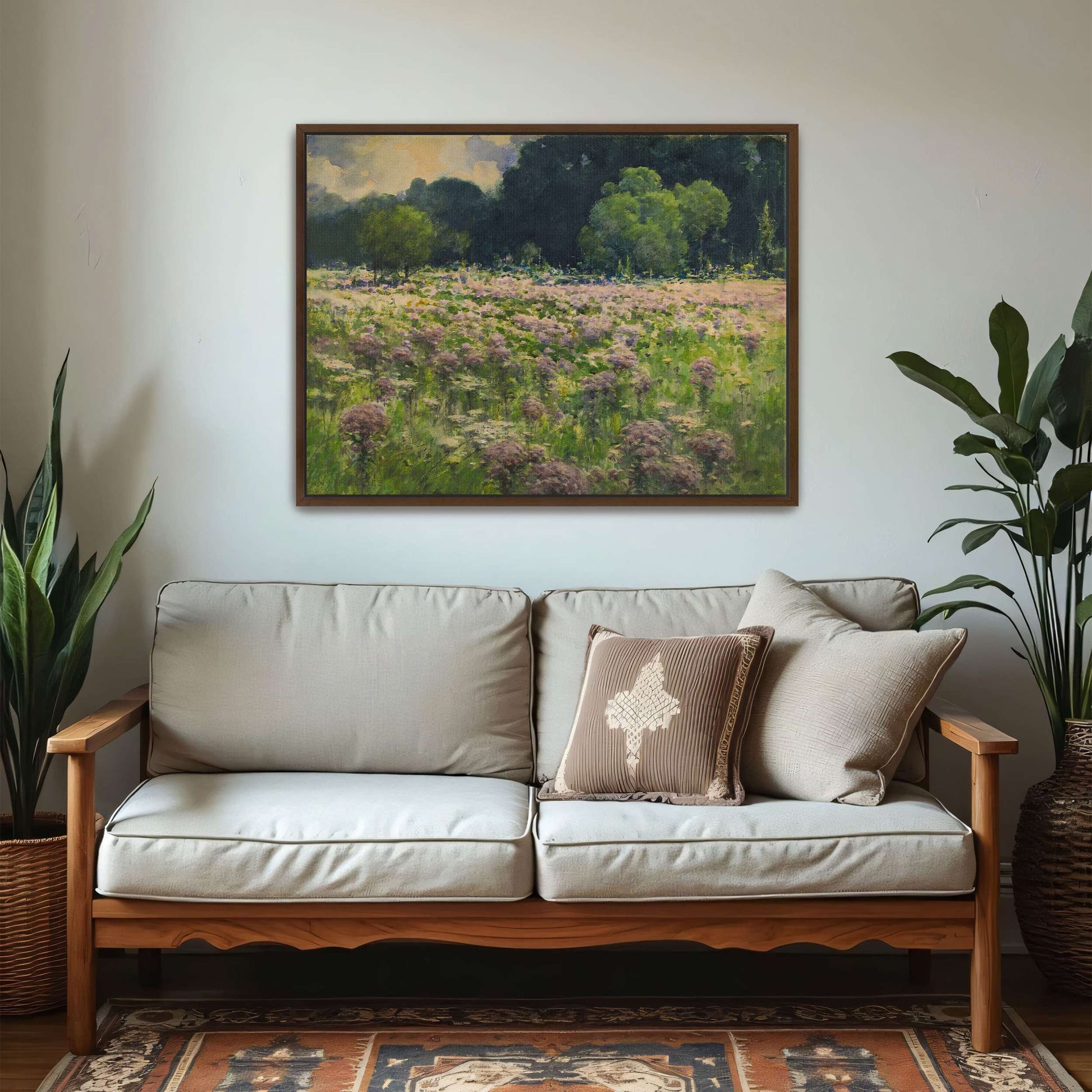 Field of wildflowers with trees by William Henry Holmes