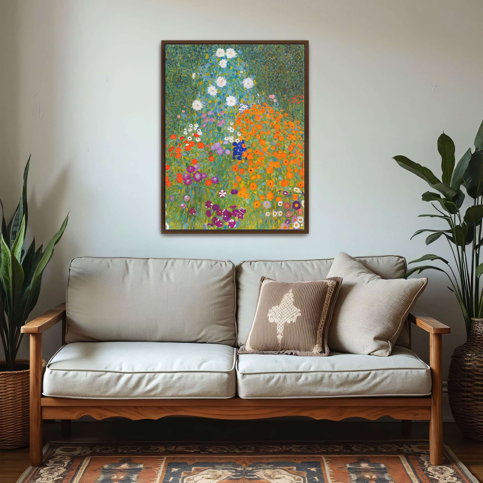 A vibrant garden with colorful flowers by Gustav Klimt