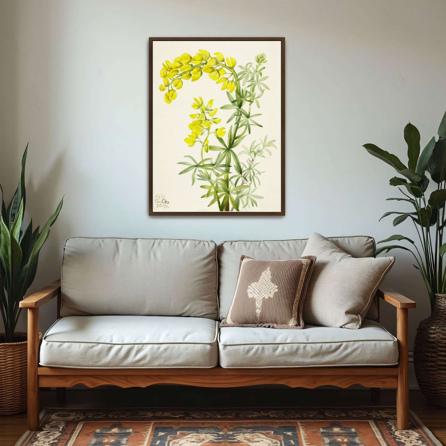 Yellow lupine watercolor painting by Mary Vaux Walcott