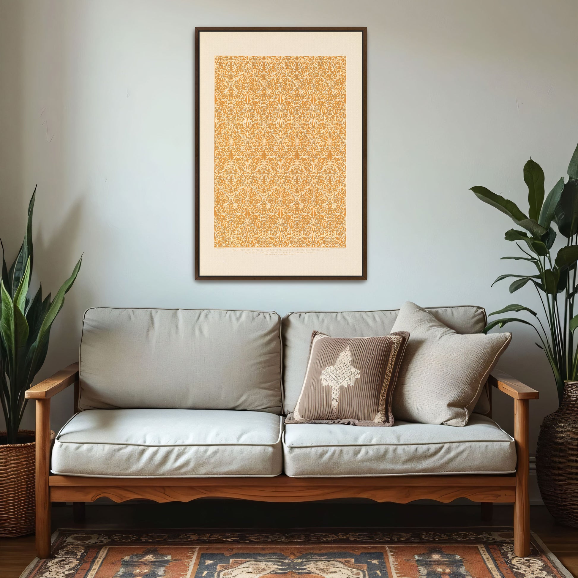 Italian Ornament Design, White On Orange By Sydney Vacher