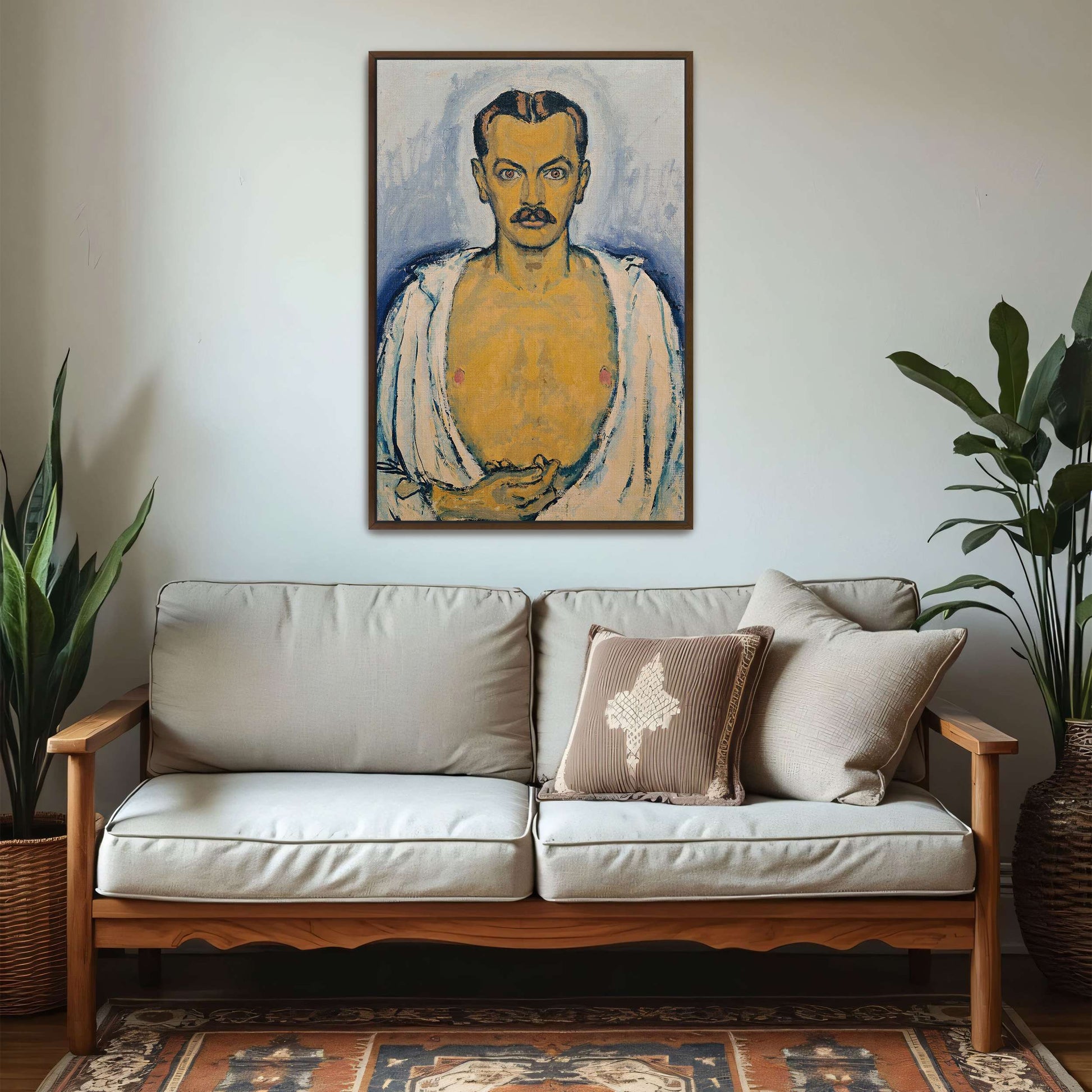 Self-portrait, man, bare chest by Koloman Moser