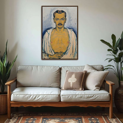 Self-portrait, man, bare chest by Koloman Moser