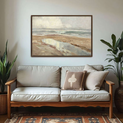 Seascape with a sandy beach by Karl Hagemeister