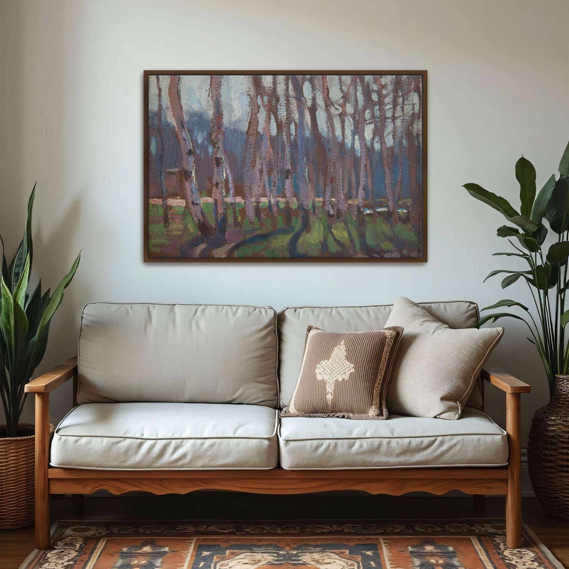 Impressionistic painting of a birch grove by Jan Stanislawski