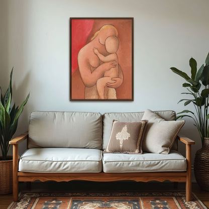 Mother And Child Embrace In Warm Hues By Mikuláš Galanda