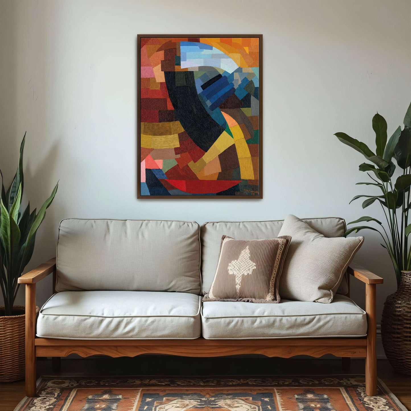 Abstract geometric art with curved lines by Otto Freundlich