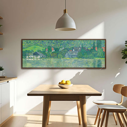 Village by a Lake with Green Hills by Gustav Klimt