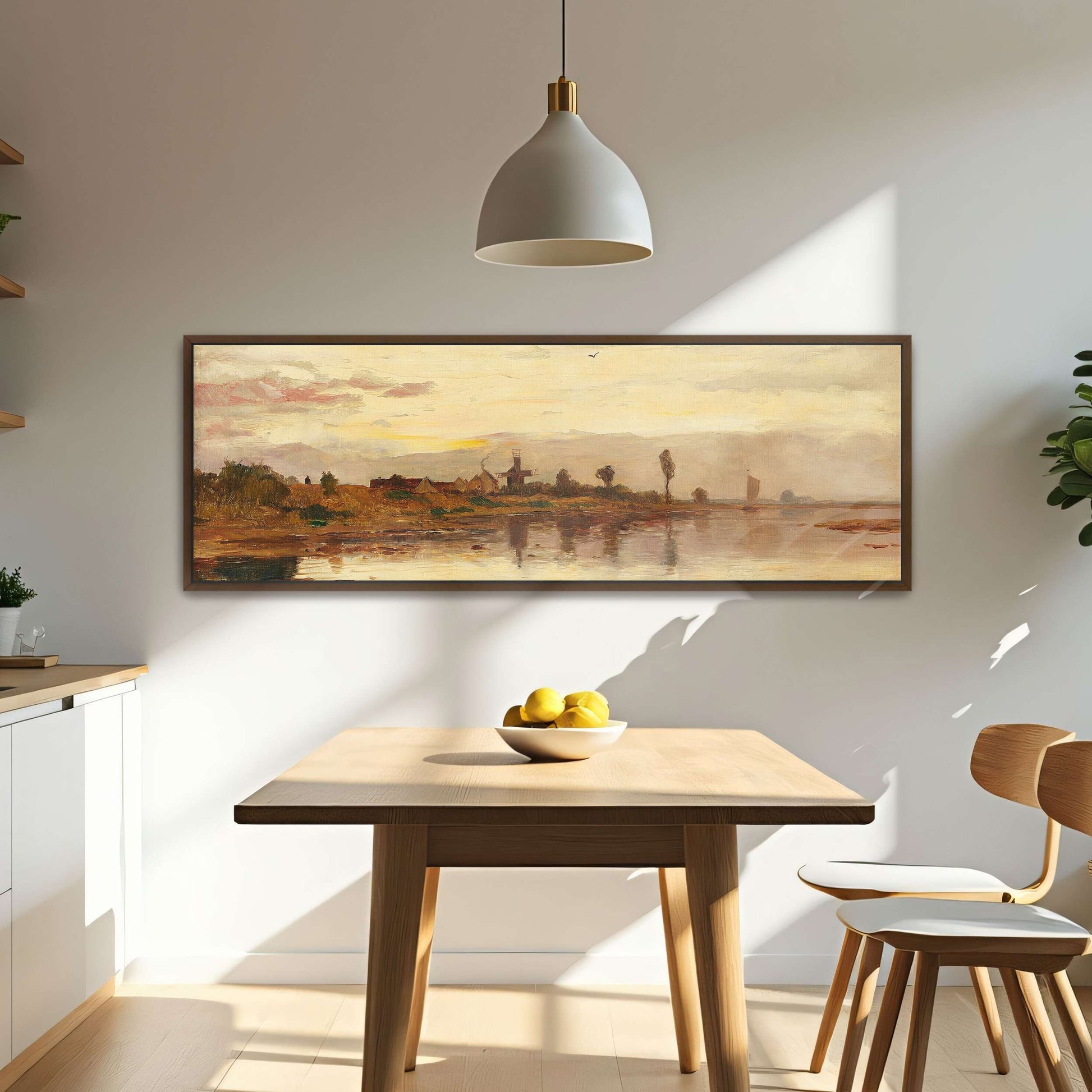 Sunset over a Dutch Canal with Windmill by Paul Baum