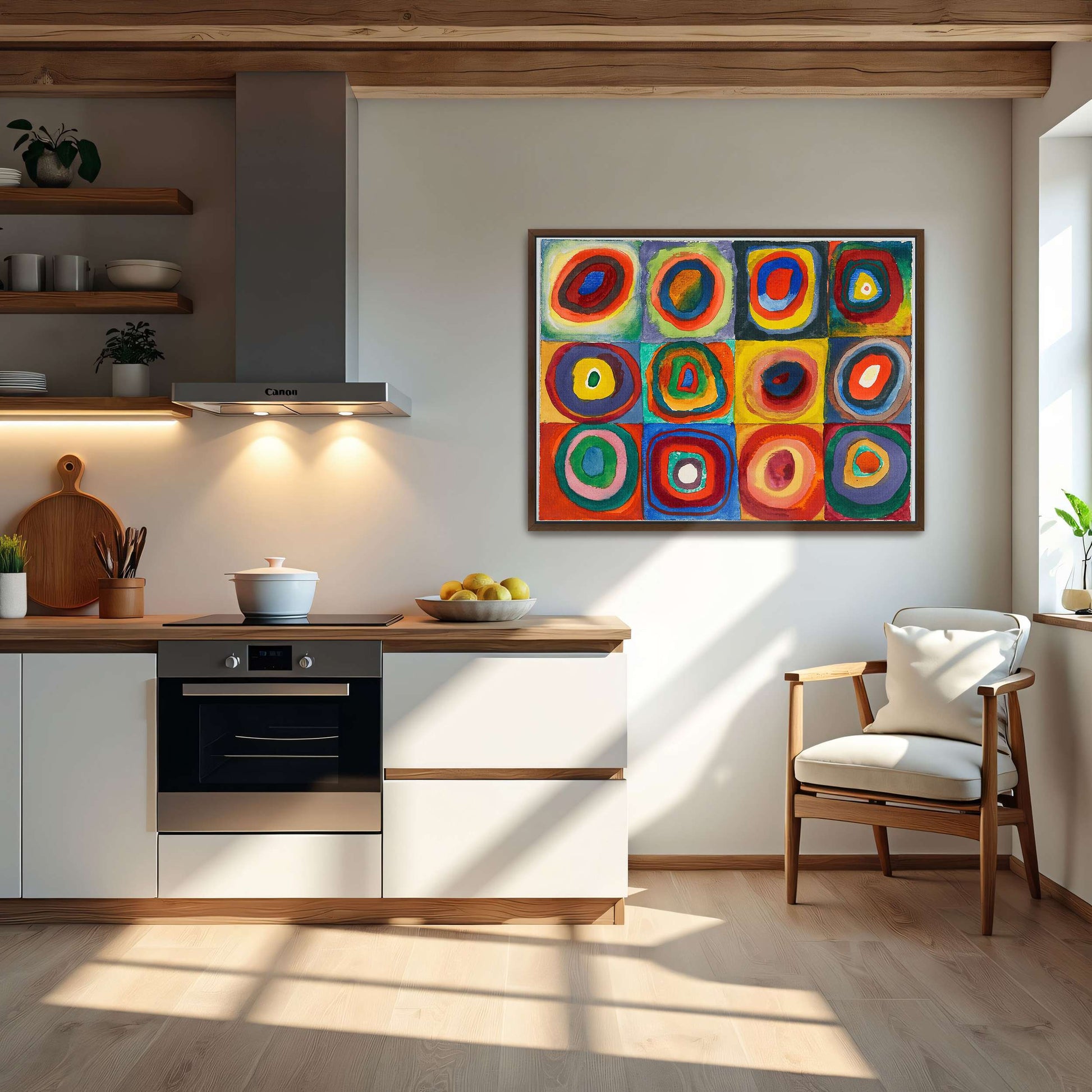 Abstract painting with concentric circles by Wassily Kandinsky