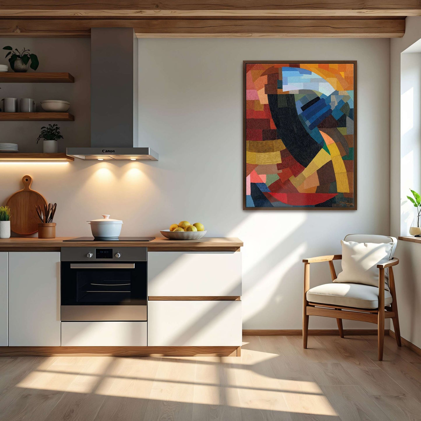 Abstract geometric art with curved lines by Otto Freundlich