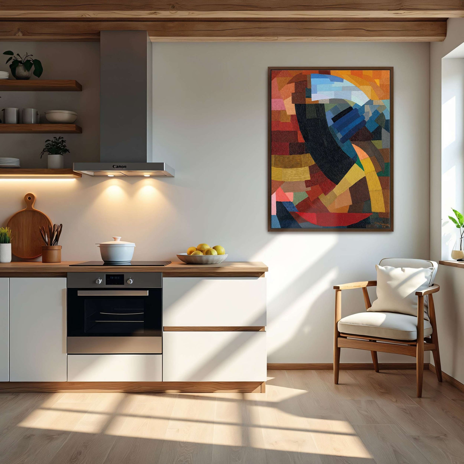 Abstract geometric art with curved lines by Otto Freundlich