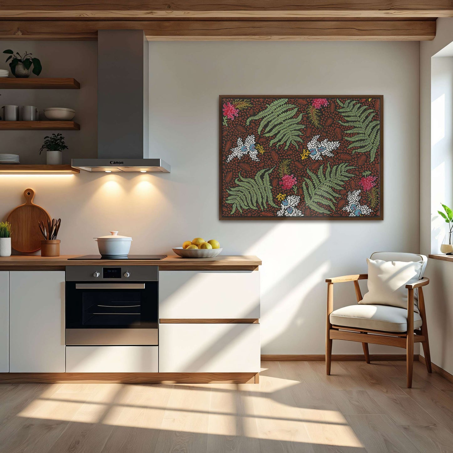 Fern and flower textile design by Yara Rabibzad