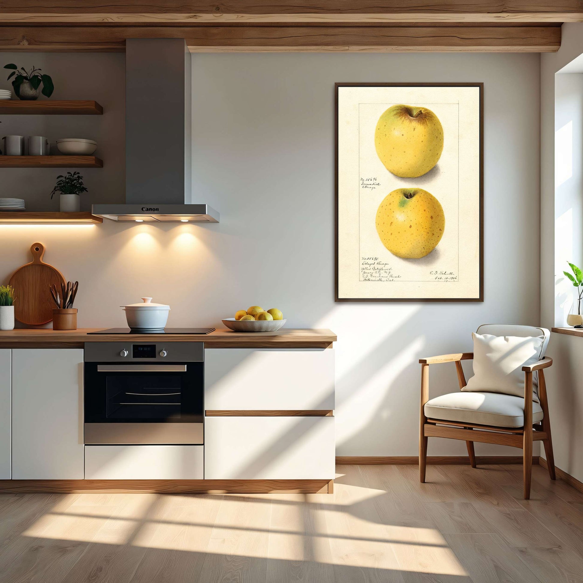 Two Yellow Apples Watercolor by Ellen Isham Schutt