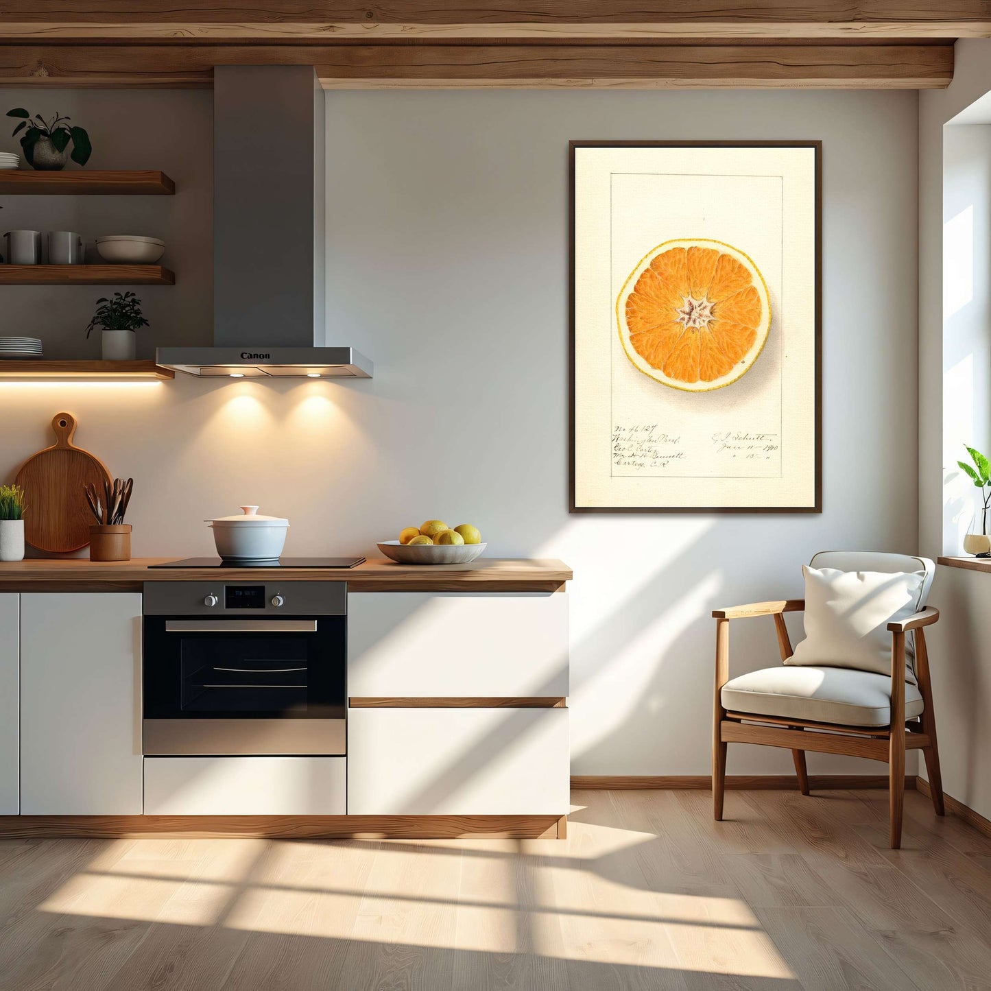 Orange cross-section watercolor by Ellen Isham Schutt