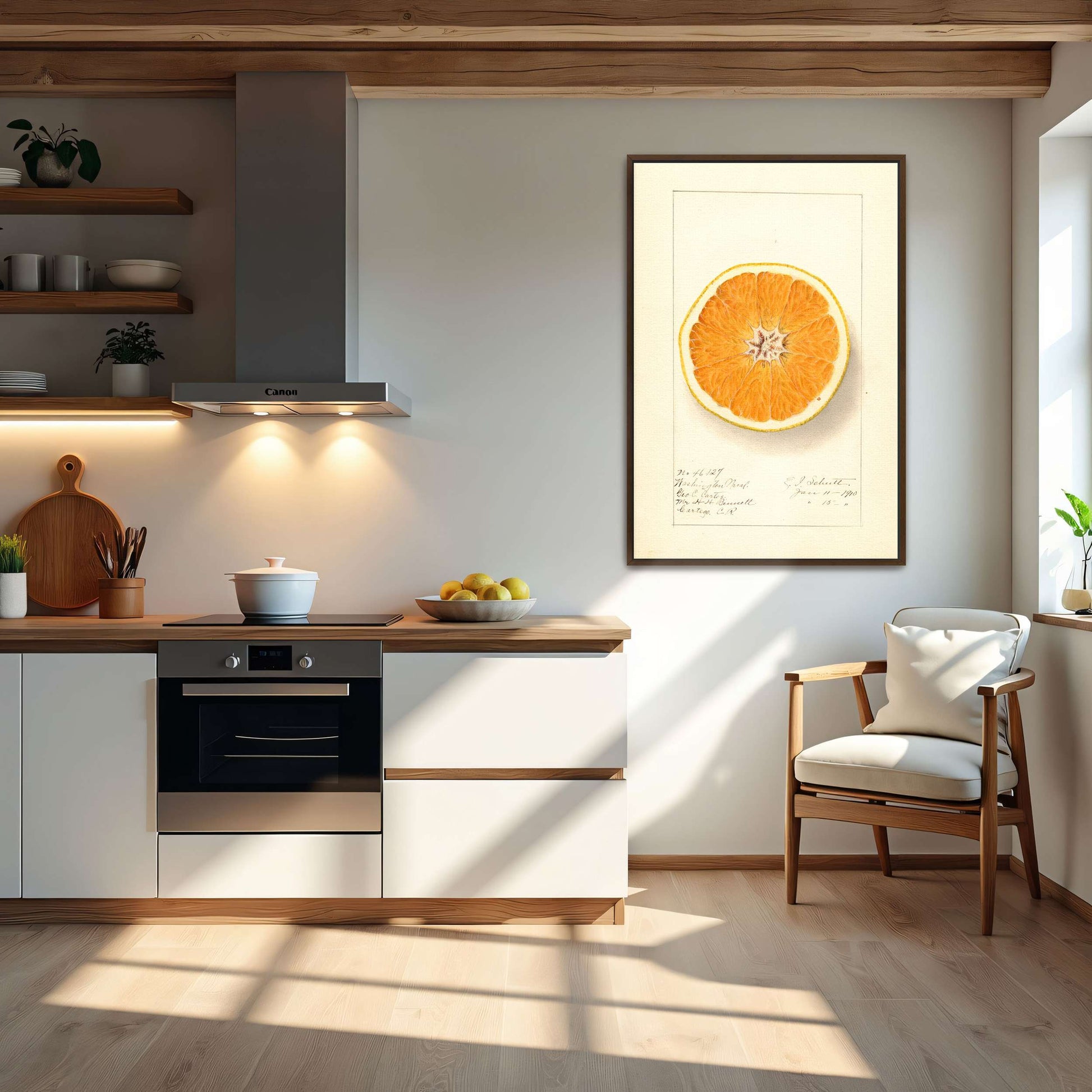 Orange cross-section watercolor by Ellen Isham Schutt