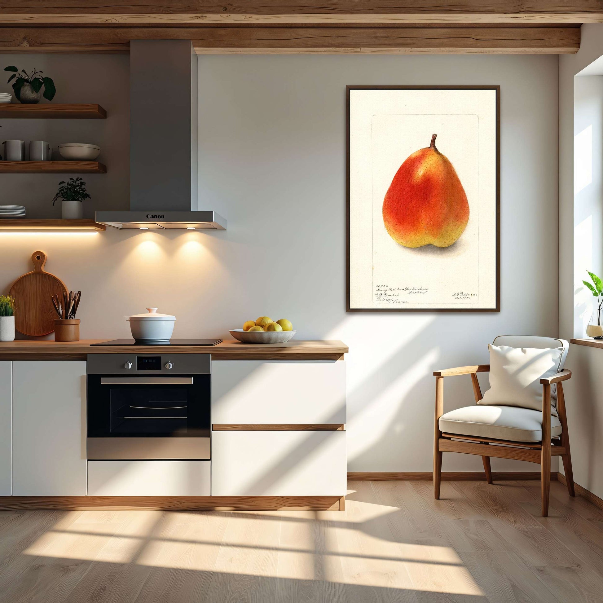 Watercolor painting of a pear by Deborah Griscom Passmore