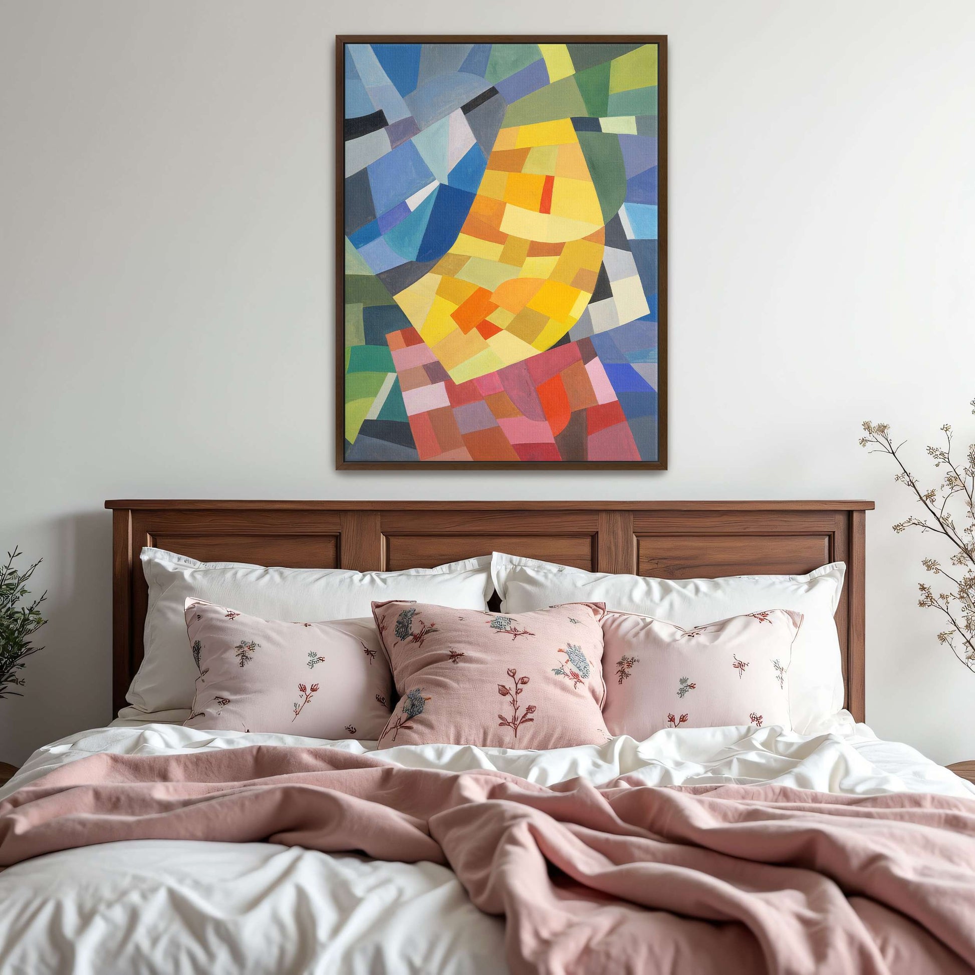 Abstract geometric painting with yellow and red by Otto Freundlich