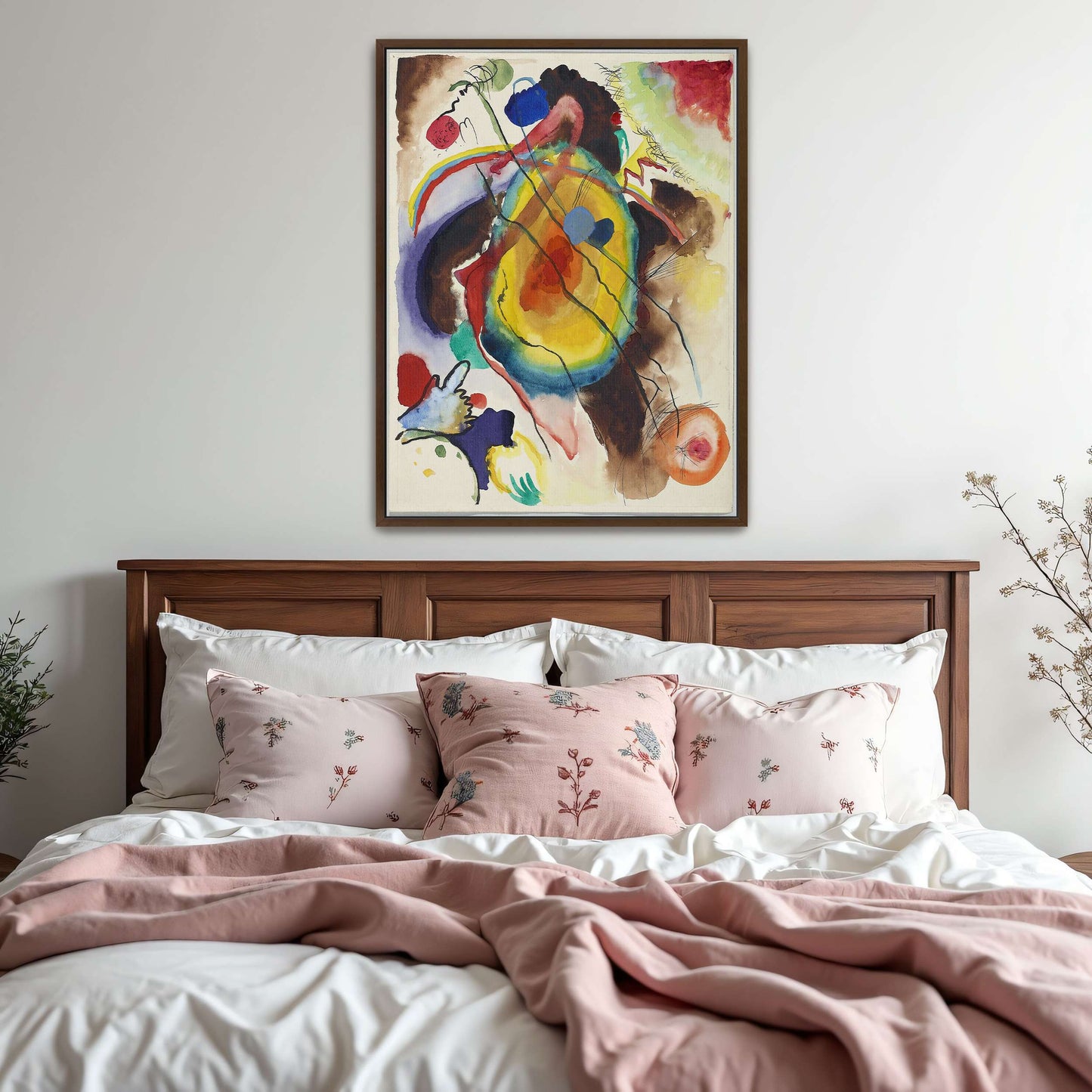 Abstract watercolor painting with circles by Wassily Kandinsky