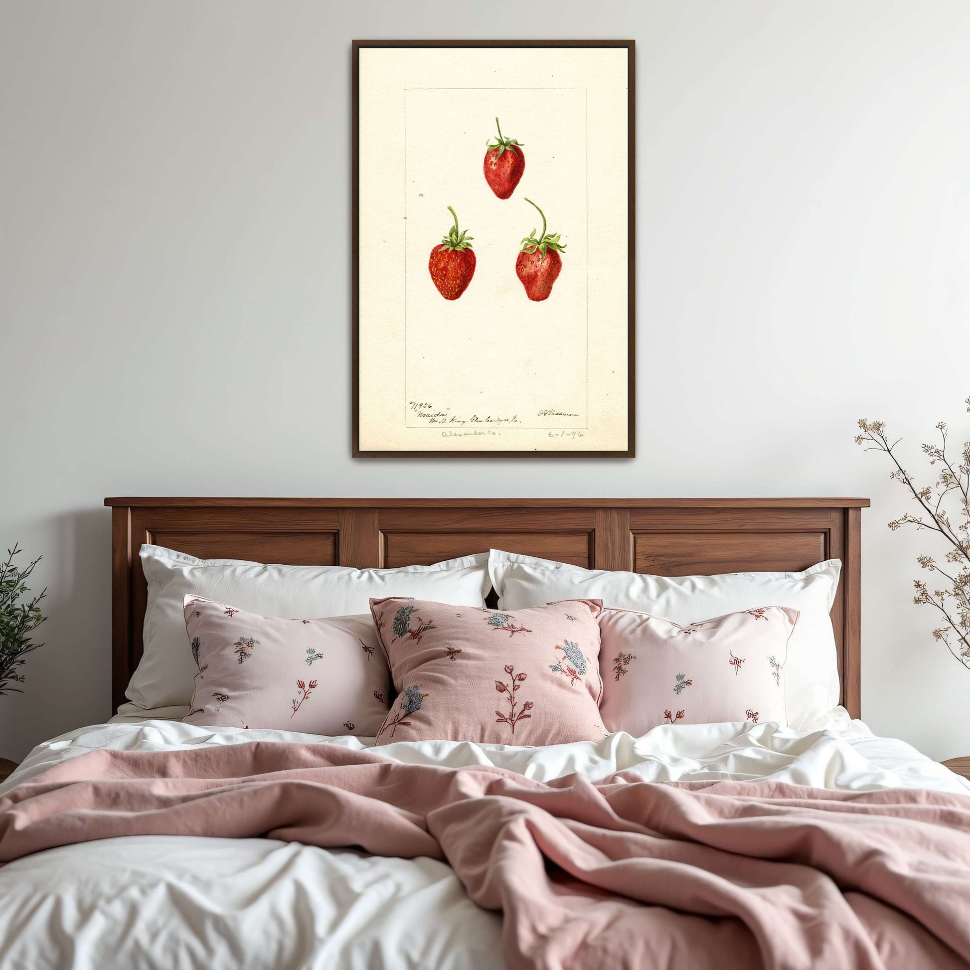 Three Strawberries Watercolor by Deborah Griscom Passmore