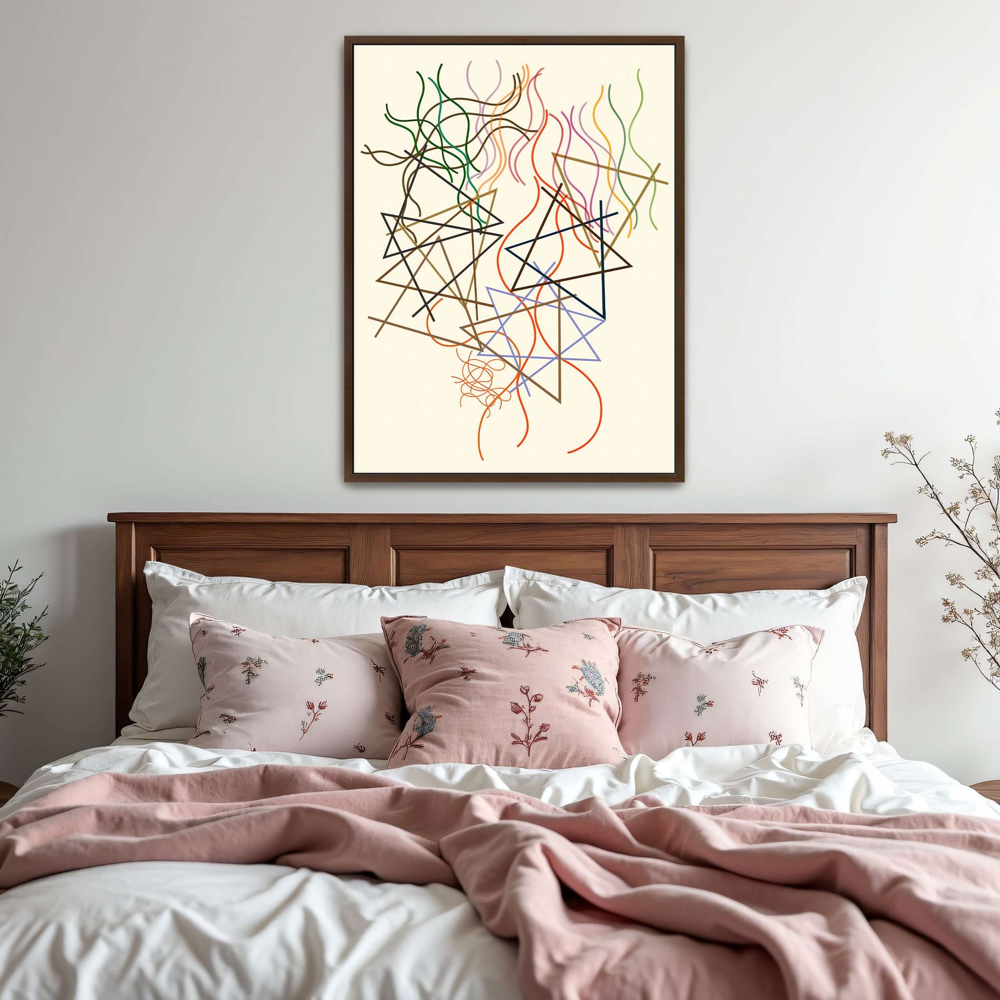 Abstract art with lines and triangles by Myriam Thyes