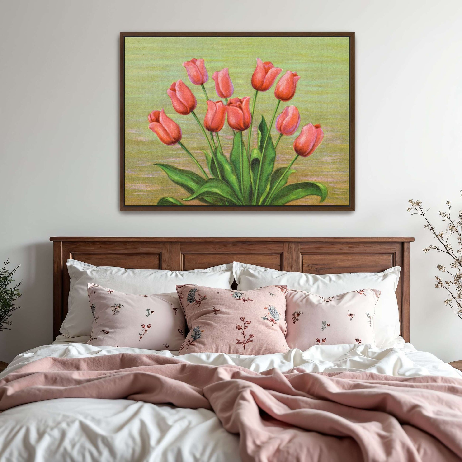 Red tulips in a vase by Lafayette F. Cargill