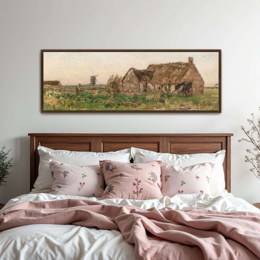 Rural scene with farmhouse, windmill by Eugen Jettel