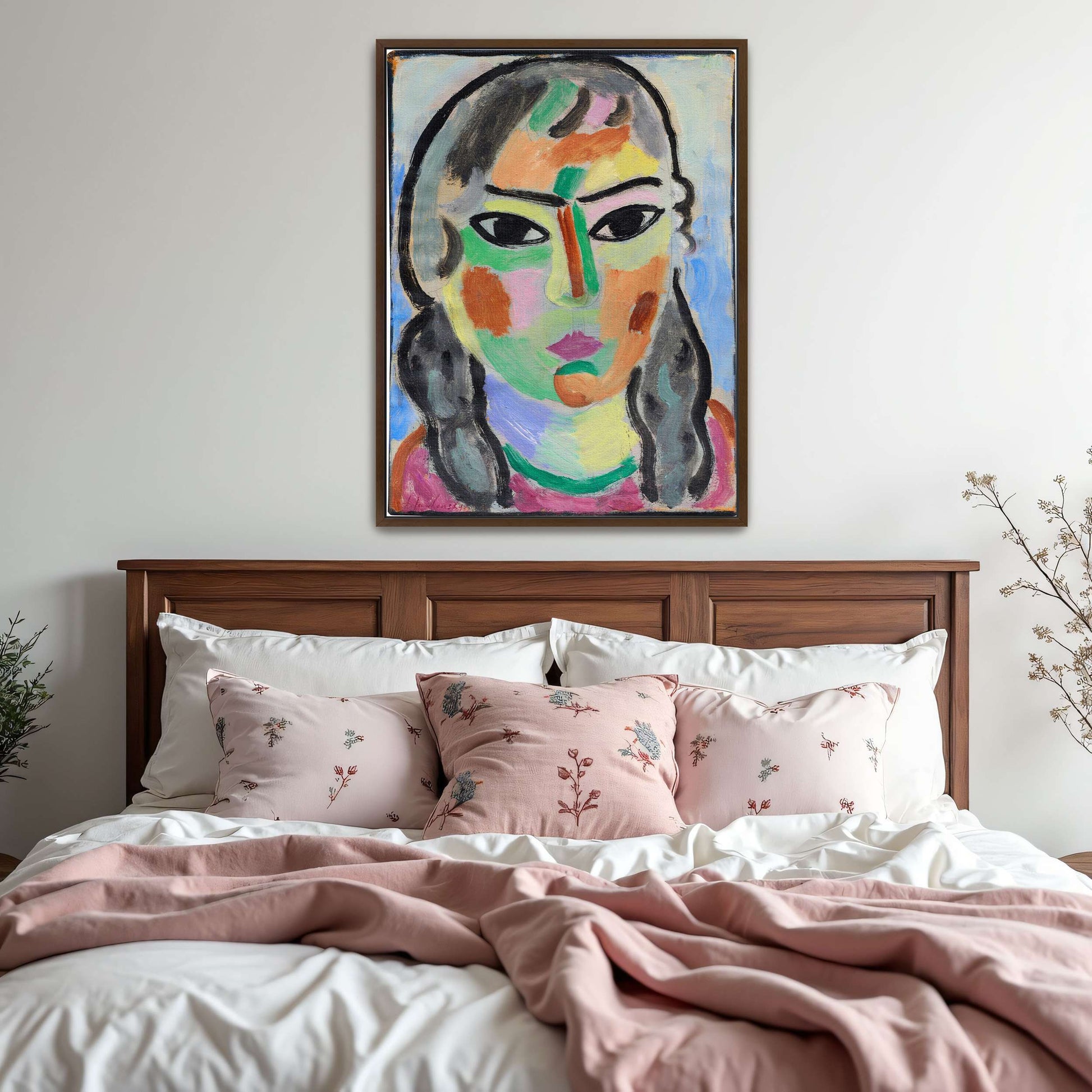 Expressionist Portrait Of A Woman With Bold Colors And Shapes By Alexej Von Jawlensky