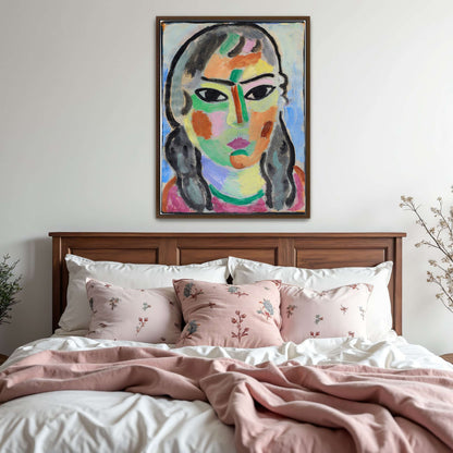 Expressionist Portrait Of A Woman With Bold Colors And Shapes By Alexej Von Jawlensky