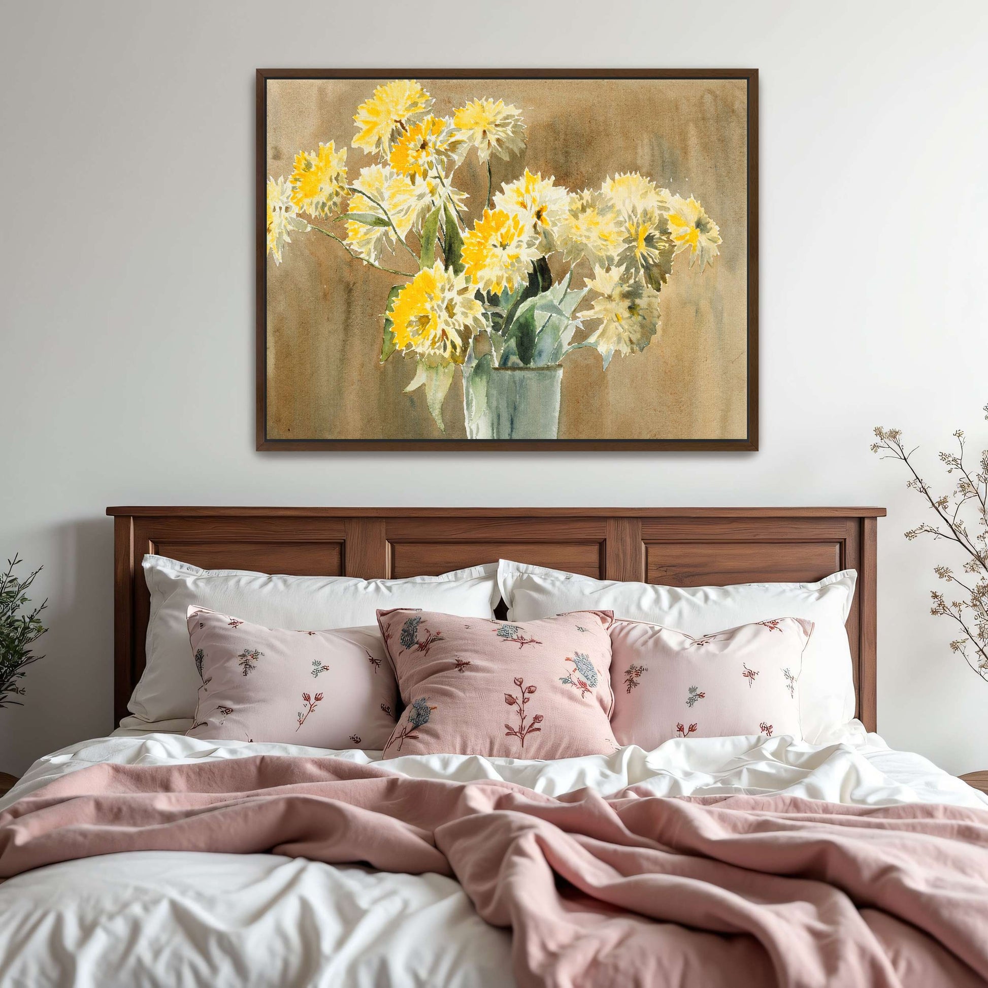 Yellow flowers in vase by Hannah Borger Overbeck