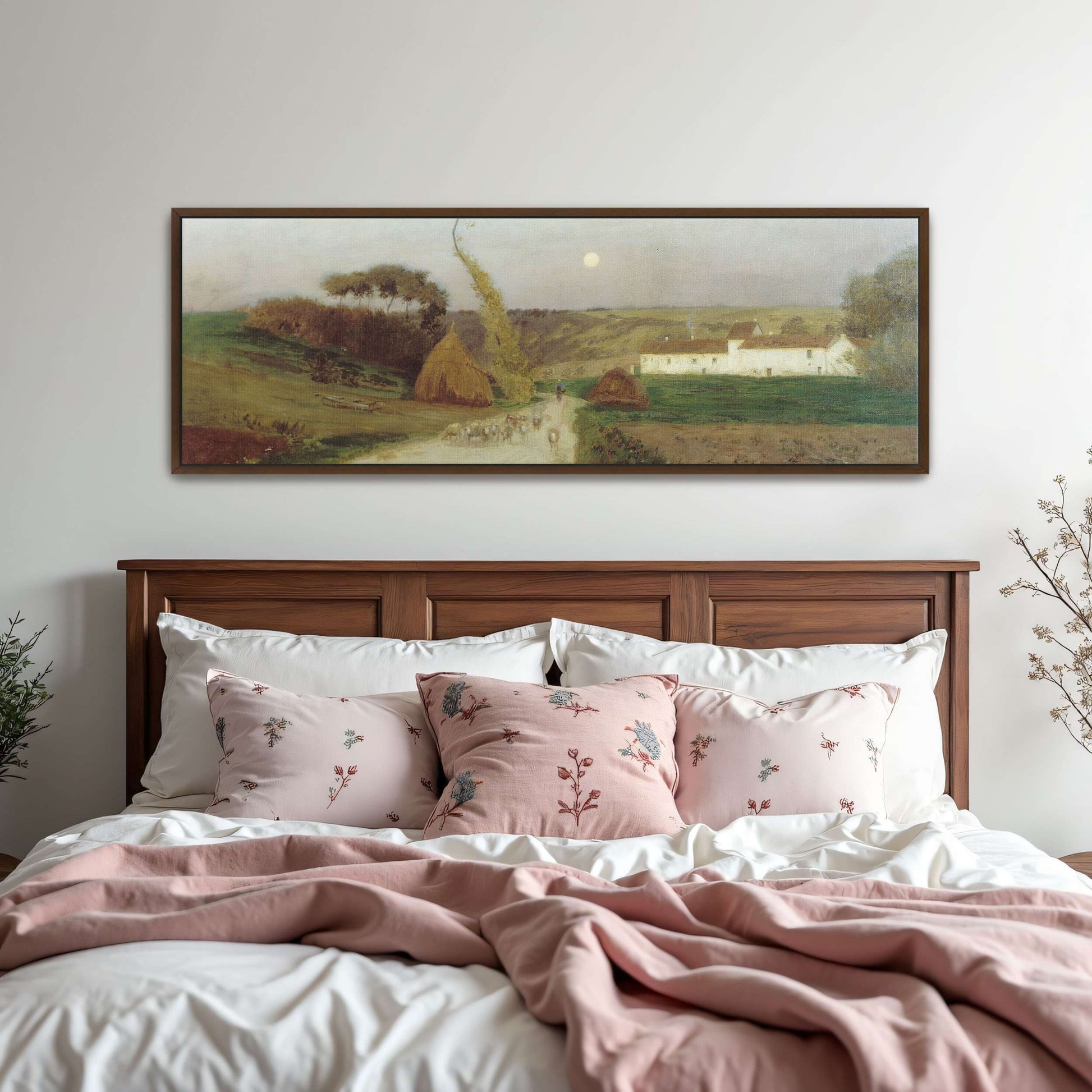 Countryside scene with moon and sheep by Eugen Jettel