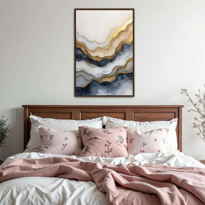 Abstract Watercolor With Gold Accents By Yara Rabibzad