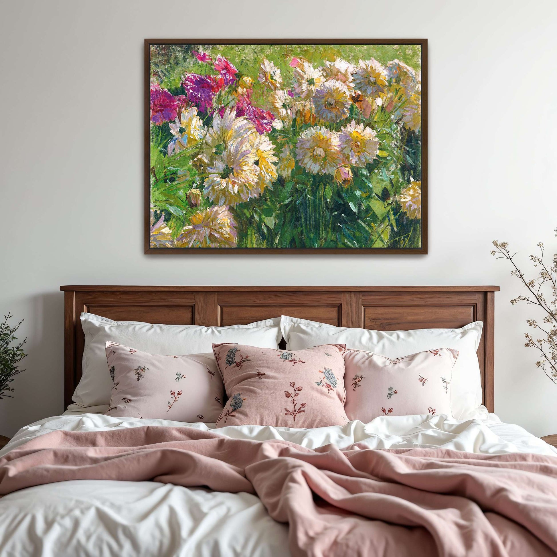Dahlia flowers in garden by Carl Moll