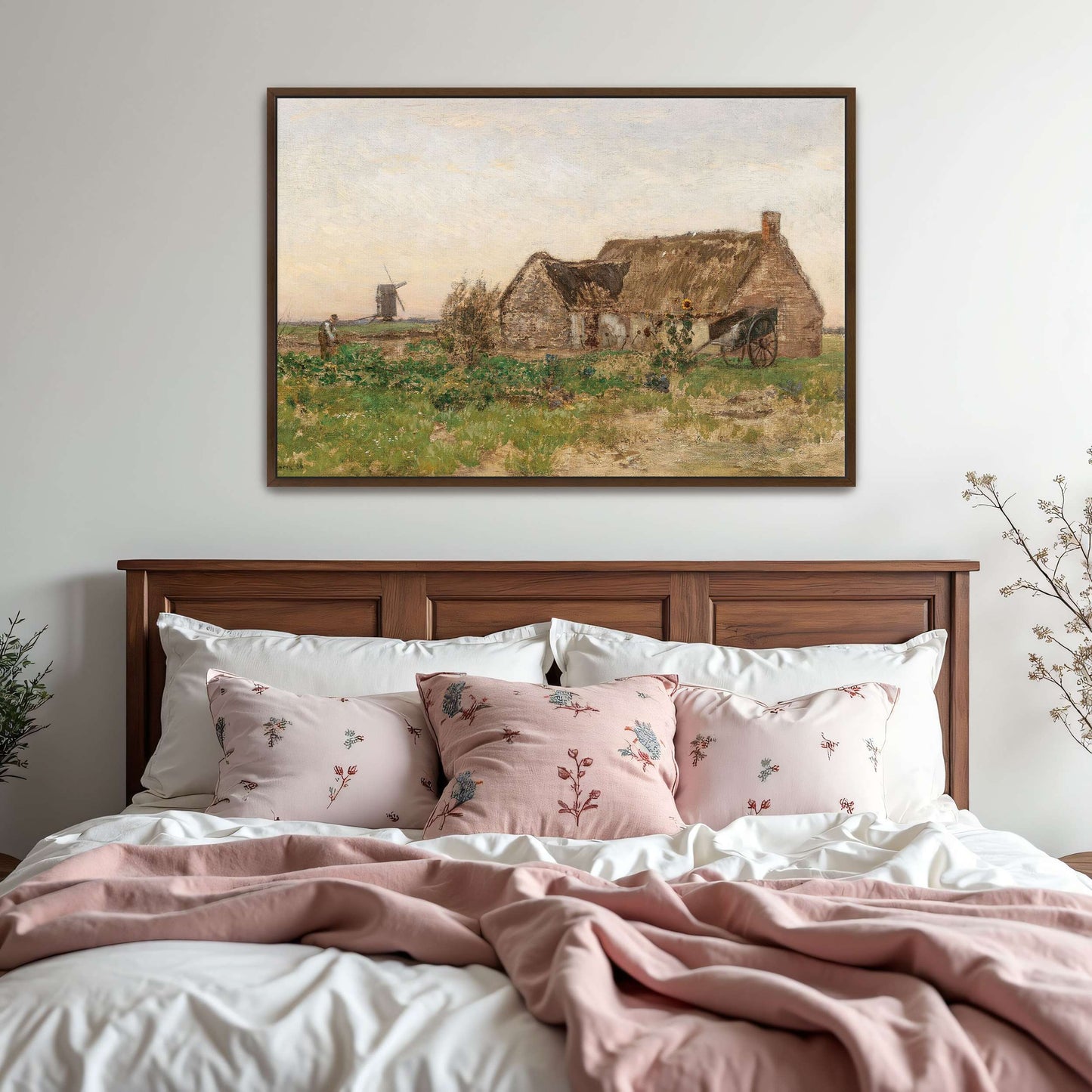 Rural scene with farmhouse, windmill by Eugen Jettel