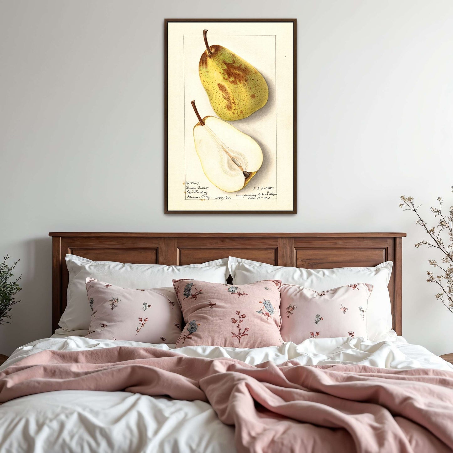 Watercolor pear painting by Ellen Isham Schutt
