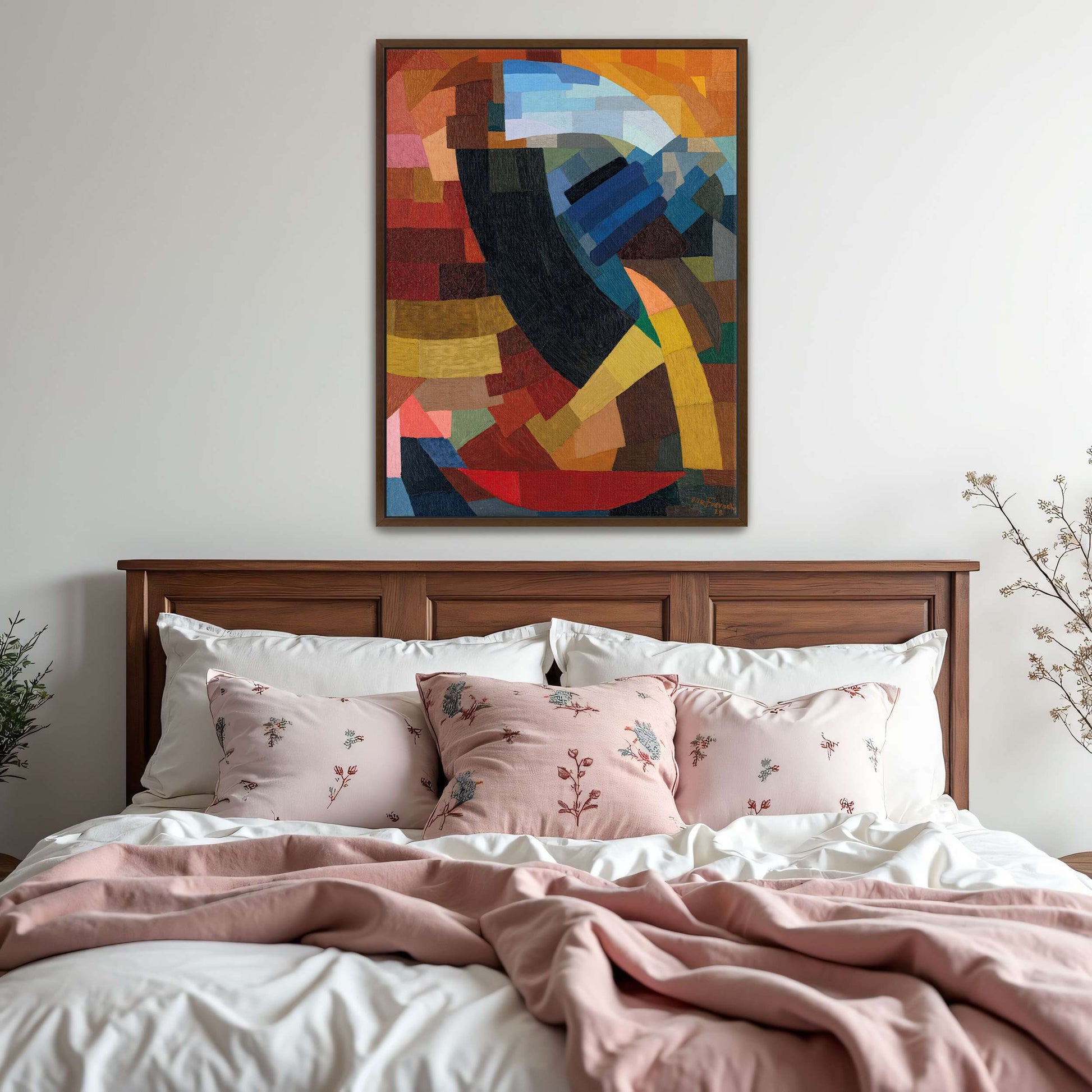 Abstract geometric art with curved lines by Otto Freundlich