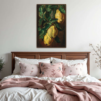 Still life painting of quinces by Ludwig Adam Kunz