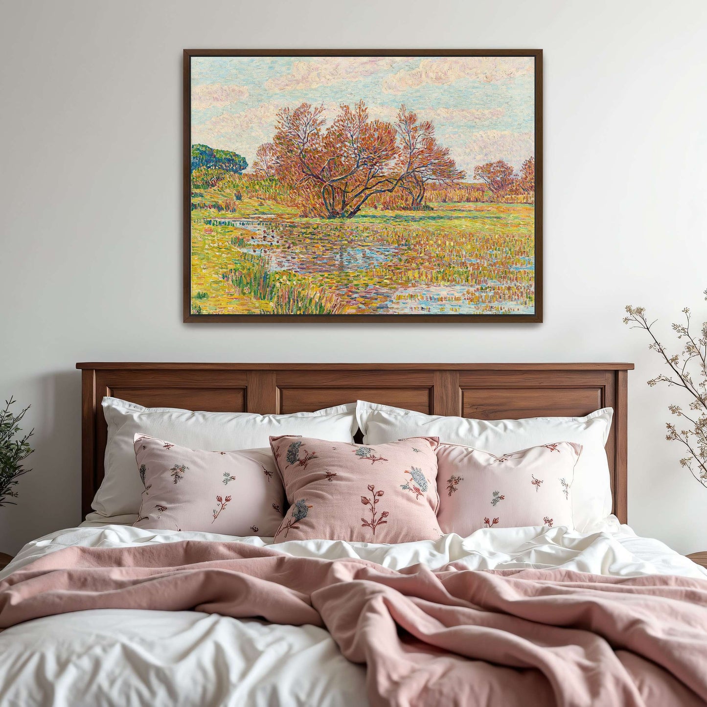 Autumn landscape with trees and river by Paul Baum